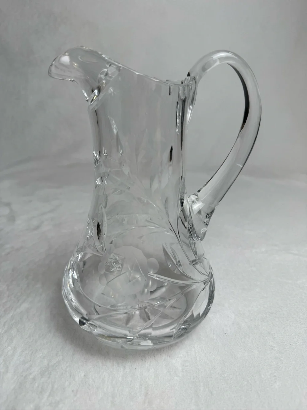 Antique 8” Jug Pitcher ABP American Brilliant Period Cut Glass Daisy Flower